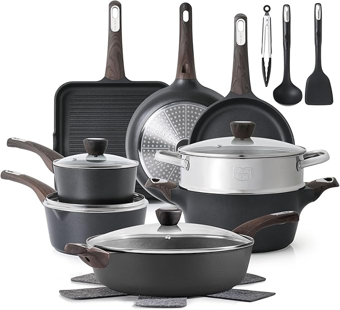 SENSARTE Pots and Pans Set Nonstick, Non-toxic Healthy Non Stick Kitchen