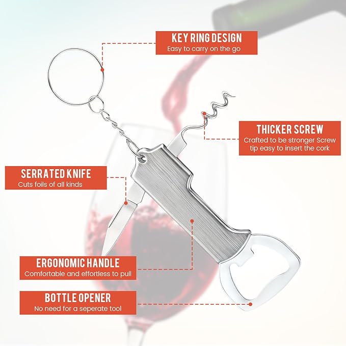 Ziliny 24 Pcs Bottle Opener Keychain Bulk Wine Bottle Beer Opener Keychain