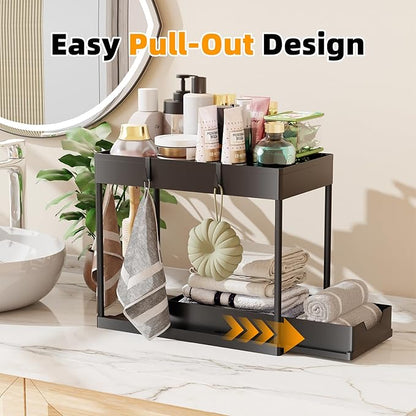 Simple Trending 3 Pack Under Sink Organizer, Pull-Out Cabinet Organizer Drawer