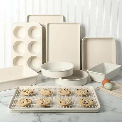 Martha Stewart Gallen 10 Piece Baking Pans Ceramic PFA Free Non Toxic Non Stick
