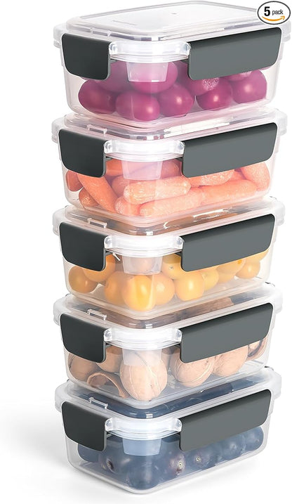 YORY 3 cup Plastic Food Storage Containers