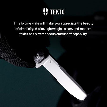 F2 Bravo Folding Knife Pocket - D2 Steel Blade, Ceramic Ball Bearings - EDC - Snap, Swift Flip - Camping, Backpacking - 2.4oz (68g), Forged Carbon Handle, Silver Titanium Accents