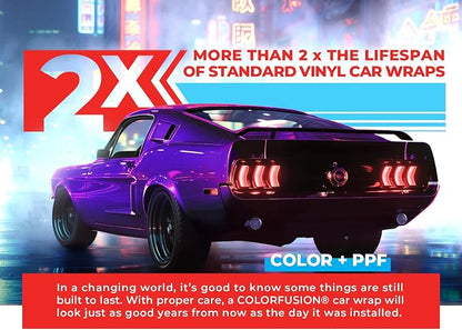 ColorFusion PPF by VViViD, Gloss Flip Purple Blast Dry Apply PPF Vinyl Car Wrap Roll 6ft x 5ft