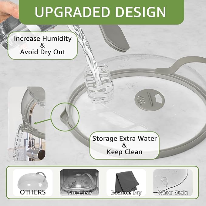 Microwave Splatter Cover with Water Steamer