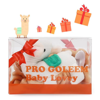 Pro Goleem Llama Security Blanket Soft Loveys for Babies for Boys and Girls Newborn Lovie Infant Blankie Llama Baby Stuff Baby Snuggle Toy Stuffed Animal Baby Gifts 14 Inch