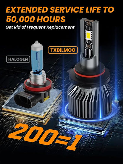Compatible for 1999-2006 Chevrolet Silverado 1500 2500 3500 / Tahoe/GMC Sierra 1500 2500 3500 Light Bulbs, High/Low Beam 6500K White Light Combo Kit, Plug-N-Play, Powersports Bulbs, 4-Pack