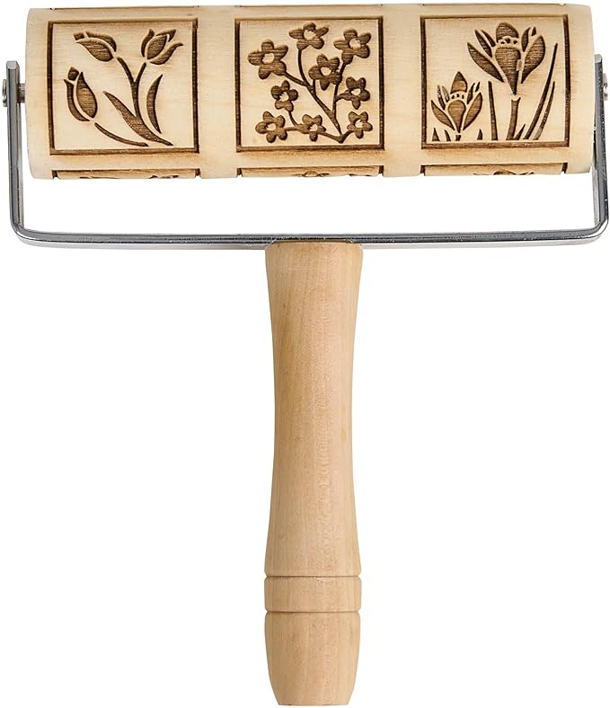 Mrs. Anderson’s Baking Mini Embossing Rolling Pin, Spring Flowers Design