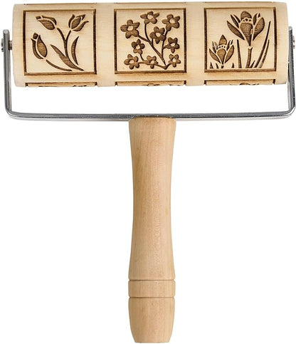 Mrs. Anderson’s Baking Mini Embossing Rolling Pin, Spring Flowers Design