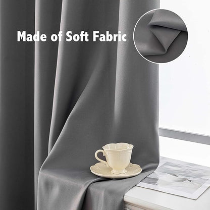 Anytime 100% Blackout Curtain 2 Panels Set, Thermal Insulated Window Drapes
