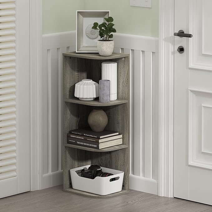 Furinno PASIR Book Shelf, 3-Tier Corner Bookshelf