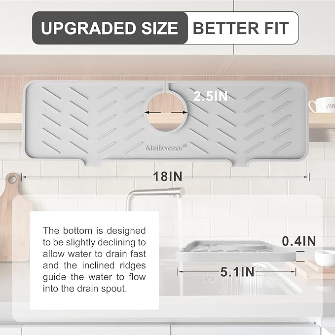 Silicone Faucet Mat for Kitchen Sink – Gen 2 Splash Guard