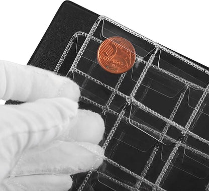 350 Pockets Coin Albums - 35x30 mm/1.3x1.1 inch Pocket Green Coin Book 10 Pages Coin Collection Holder Letter Size Coin Storage Book CS0235GR