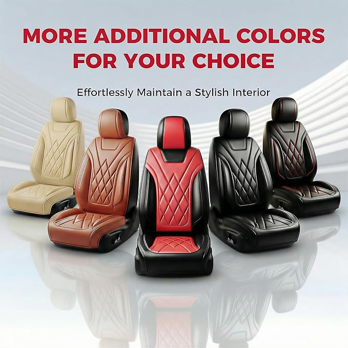 Car Seat Covers Compatible with Hyundai Tucson 2010-2025 2026- Full Set 5 Seats Luxury Leather All-Weather Seat Cushions & Protectors, Waterproof & Breathable, Airbag Compatible (Gray)