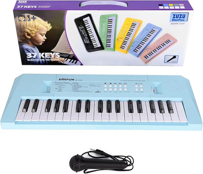 Kids Piano Keyboard, 37 Keys Portable Music Keyboard Early Learning Educational Electronic Music Piano Instrument Toys for 3 4 5 6 Year Old Boys and Girls (Blue)