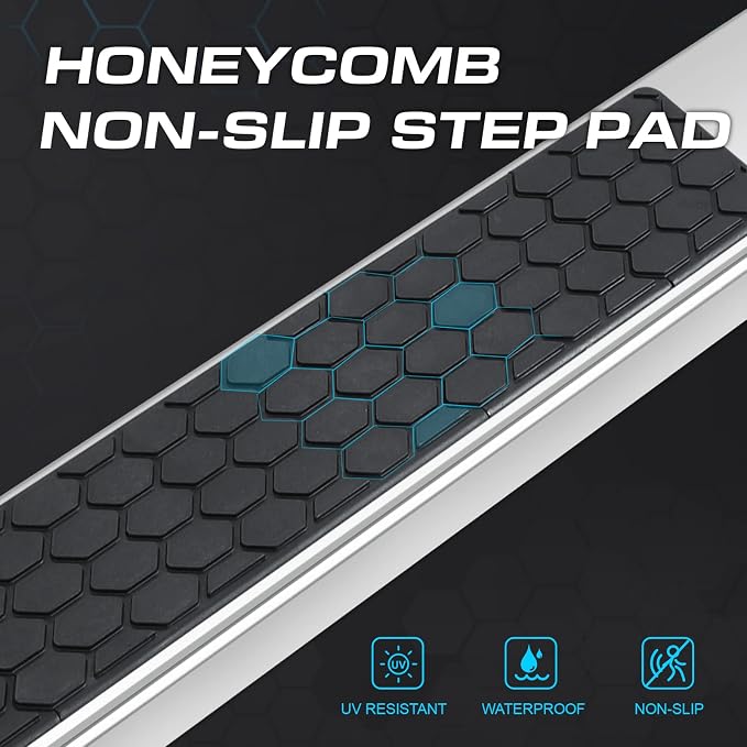 COMNOVA 6.5 Inches Side Steps Running Boards Compatible with 2019-2026 Dodge Ram 1500 (excl. Classic/2500/3500) Crew Cab with 4 Full Size Doors. Ram Rock Sliders Nerf Bars with Honeycomb Step Pad.