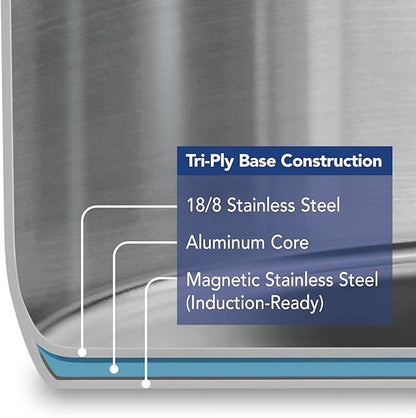 Tramontina Tempo Tri-Ply Base Stainless Steel 4-Quart Sauce Pan