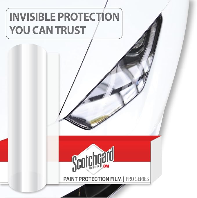 3M Clear Paint Protection Film, 8 mil PPF Vinyl Wrap with Self-Healing Technology, UV Protection, Non-Yellowing, Scratch Resistant, Glossy Finish (6 x 36in)