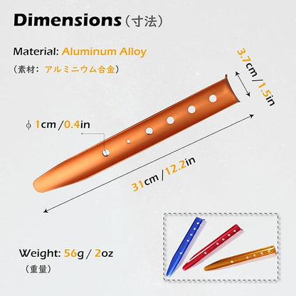 TRIWONDER Tent Stakes Pegs for Snow Sand Beach Canopy Heavy Duty Ground Anchor Stakes Tent Nail Aluminum U-Shaped Camping Hiking Backpacking 6Pcs