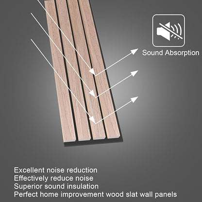NeatiEase Wood Wall Panels, 9 Feet Acoustic Slat Wall Panels