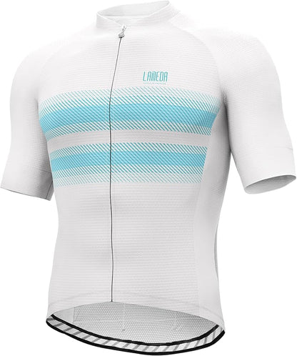 LAMEDA Men's Cycling Jersey Breathable Lightweight Bike Jersey Short Sleeve Quick Dry Moisture Wicking Biking Shirts