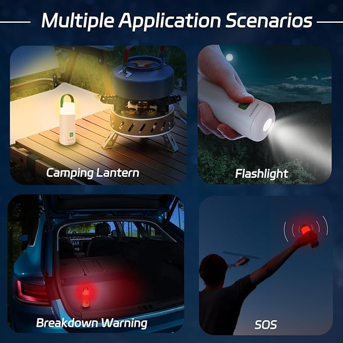 2PK Camping Lantern, 350 Hours Running Time Rechargeable Lantern, 3200mAh Lantern Flashlight with 4 Modes, Waterproof Tent Light for Hiking, Emergency, Power Outages