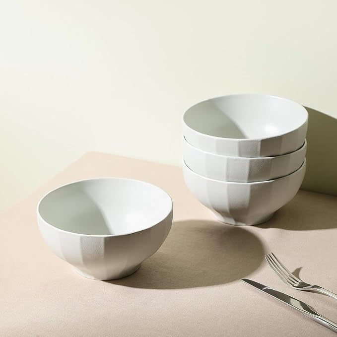Stone Lain Rio 4-Piece Bowl Set Stoneware, Beige