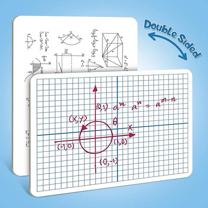 Dry Erase XY Axis Graph Whiteboard,9" x 12" Interactive Learning Coordinate Grid Double-Sided Dry Erase Board,Math Manipulatives White Board for Students,Classroom and Home,Small White Board Dry Erase