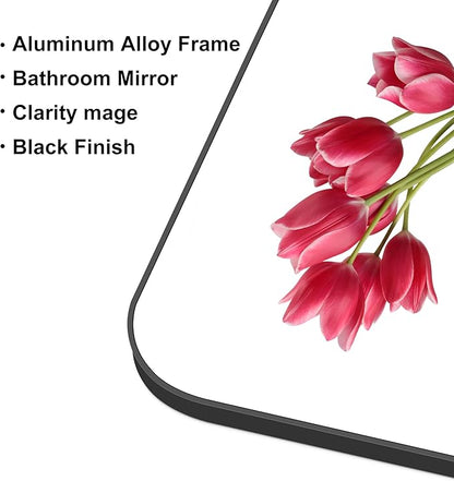 60" x 36"Bathroom Mirror, Matte Black Wall Mirror