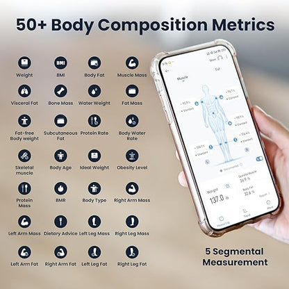 YINOLIFE Scale for Body Weight, 8 Electrode Smart Bathroom Scale