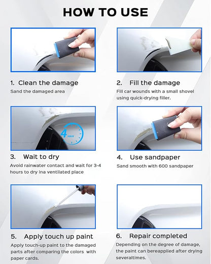 Mineral White(A96) for BMW Car Touch Up Paint Kit,Exact Match Car Scratch Repair Touch Up Paint Kit (Mineral White Metallic Tricoat for 2/3/5 Series/X1/2020 X2/18 X3/X4)