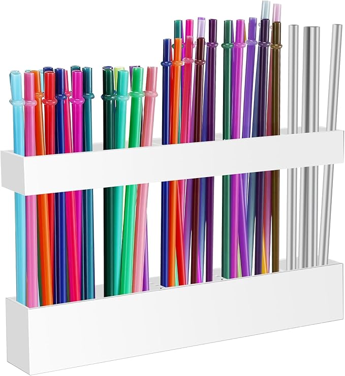 Malldii 9.5" Large Acrylic Straw Holder