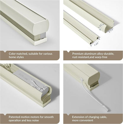 Boolegon Motorized Blinds with Remote, Light Filtering Smart Blinds, Automatic