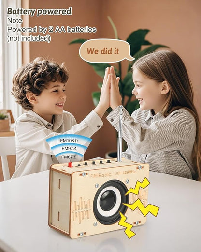 Poraxy Science Kits for Kids Age 8-12 12-14, STEM Kits 8-10, Build Your Own FM Radio Kit, Electronic Circuits DIY Experiment Engineering Building Project, Toys Gifts for Teen Boys Girls 9 11 13 15 16+