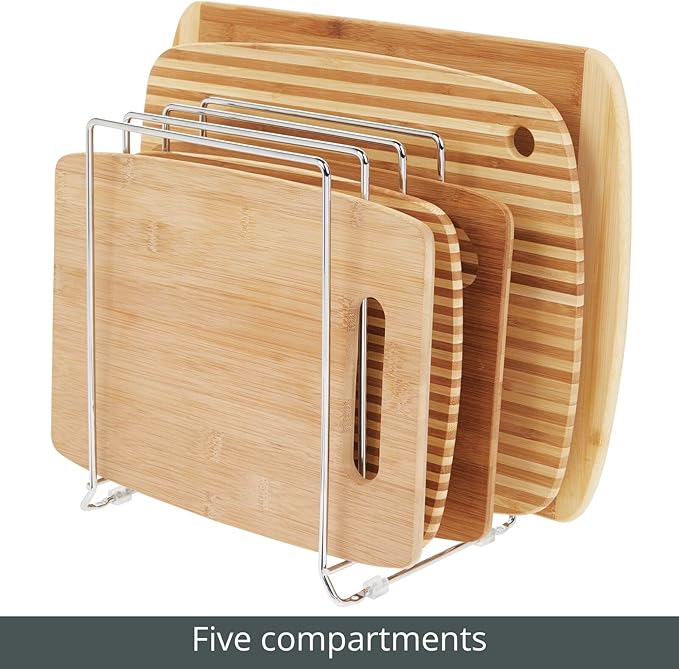 mDesign 5 Slot Pot and Pan Rack — Metal Wire Rack