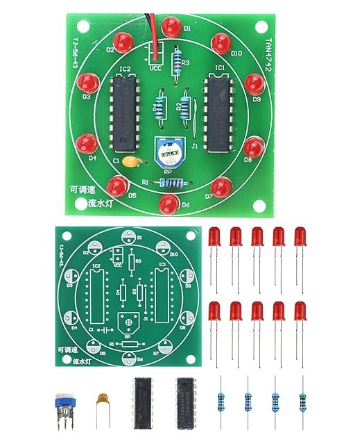 Soldering Practice Kit DIY Adjustable Flash LED Plug-in Circuit Kit Learn Soldering Kit For DIYers Learning Electronics (05H1002)