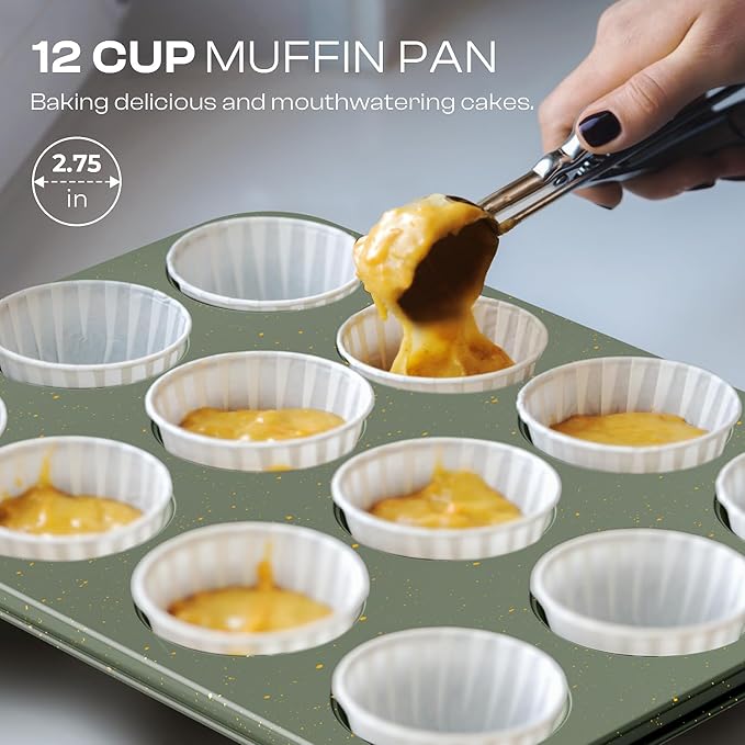 8-Piece Nonstick Bakeware Set, Stackable Oven Pan Set Includes Baking Sheet