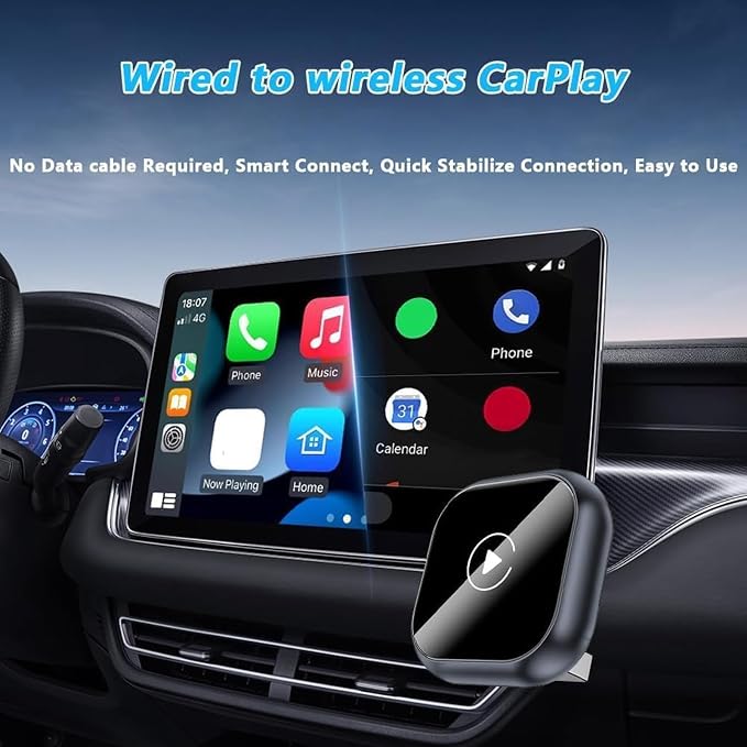 Wireless CarPlay Adapter for Toyota RAV 4 RAV4 2019-2026 2027, 2026 Upgraded Mini Plug & Play USB Fast Stable Connection 3–5s Auto Connect, B/Gold