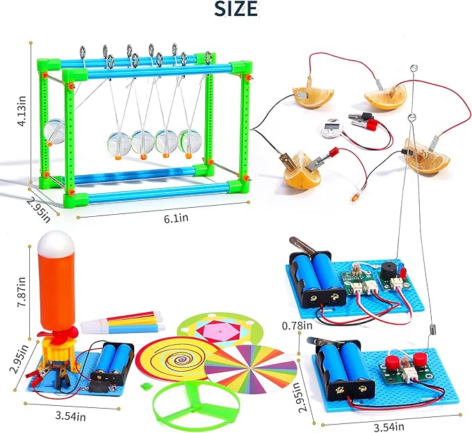 4 Set STEM Science Kits for Kids Age 8-12, 7-in-1 Science Experiments Crafts Projects Electric Motor Building Kit 8-10 9-12, STEM Toys for 6 7 8 9 10 11 13 Year Old Boys Girls Classroom Activity Gift