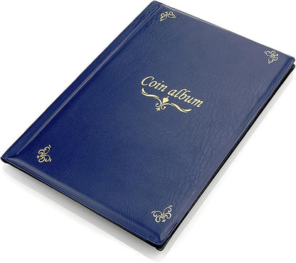 150 Pockets Coin Album, Penny Collecting Book, Souvenir Coins Collection Holder, Ideal for Pressed Pennies Passport, Hobby Coin Collector, Money Specie Display Storage Case (English, Blue)