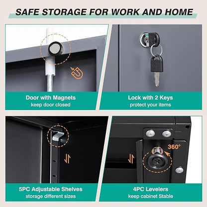 SISESOL Wide & Deep Metal Storage Cabinet