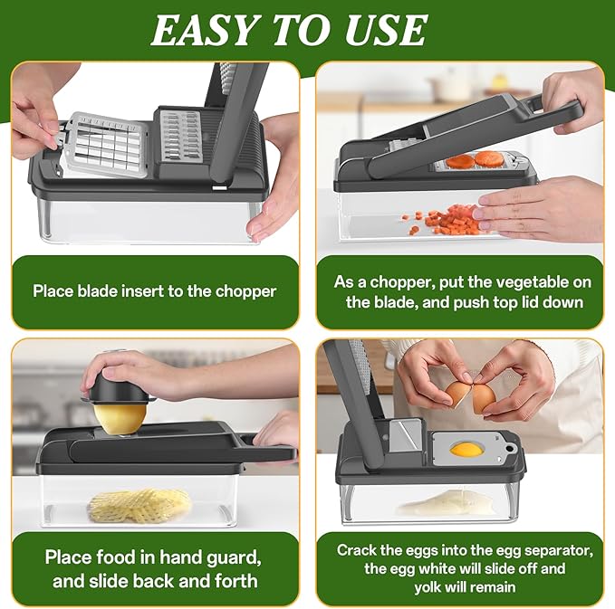 HomeHacks Vegetable Chopper Vegetable Cutter, 15 in 1 Kitchen Gadget, Onion