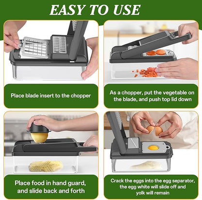 HomeHacks Vegetable Chopper Vegetable Cutter, 15 in 1 Kitchen Gadget, Onion