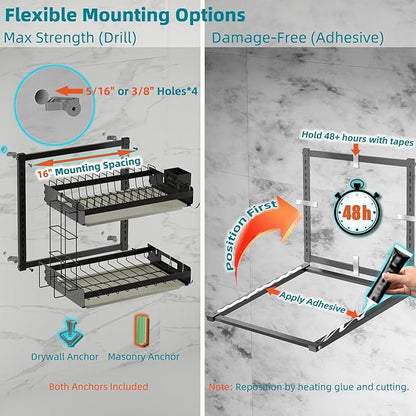 Hanging Wall Mounted Dish Drying Rack