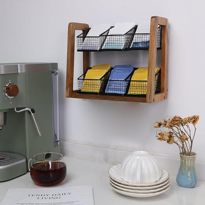 HTB 2 Tier Tea Organizer for Tea Bags, Tea Bag Holder