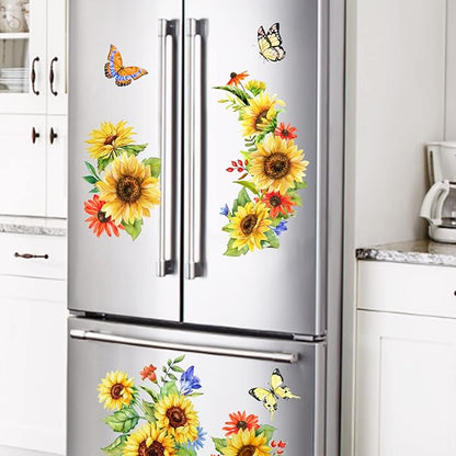Sunflower Window Decals & Clings - Spring & Fall Decorations for Bedroom, Nursery, Living Room - Birthday Parties & Holidays
