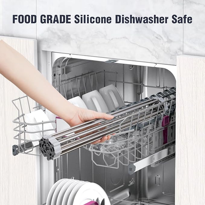 Tomorotec 17.7" x 15.5" Roll Up Dish Drying Rack Over Sink Drying Rack Sink