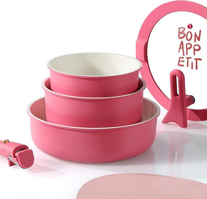 CAROTE 18Pcs Ceramic Cookware Set