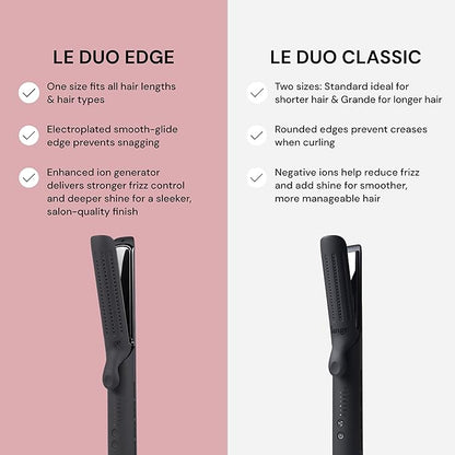 L'ANGE HAIR Le Duo Edge 360° Airflow Titanium Styler Blush | 2-in-1 Flat Iron