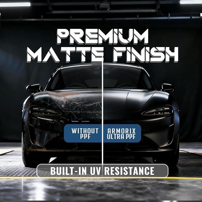 Rockrose Ultra TPU Matte PPF Film for Car Paint Protection 60 in x 50FT Self-Healing, UV Protection, Scratch & Stain Resistant, Hydrophobic, Wet Installation, Strong Adhesive, 7.5 mil Thickness