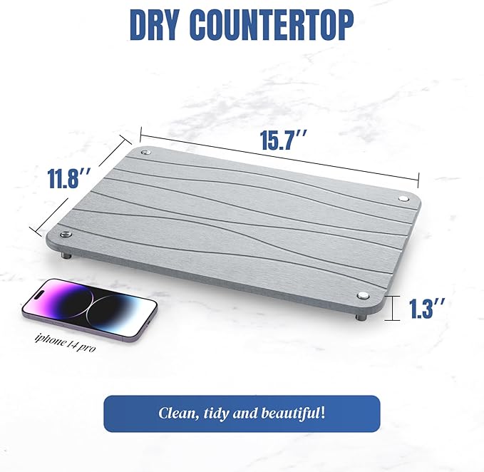 Stone Drying Mat for Kitchen Counter, Diatomaceous Dish Drying Mats Superb